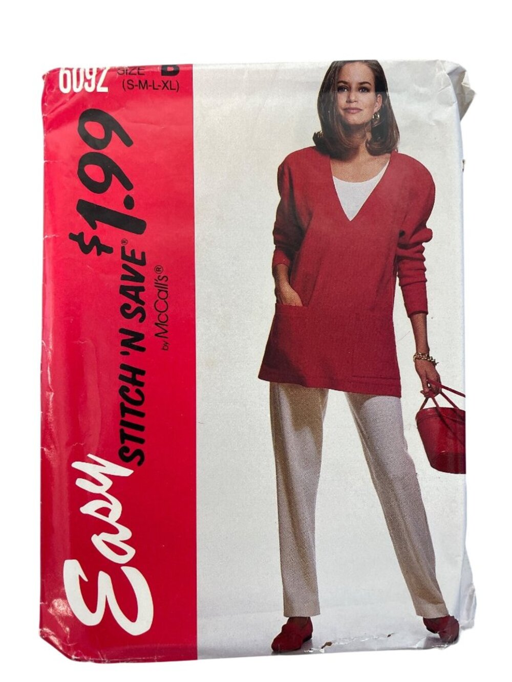Vintage 90s McCalls 6092 Sewing Pattern Small-XL Tunic Tank Top & Pants UNCUT